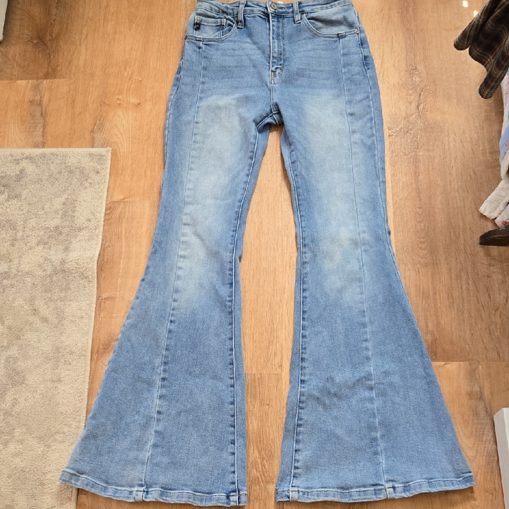 KanCan Light Blue High-Rise Flared Jeans